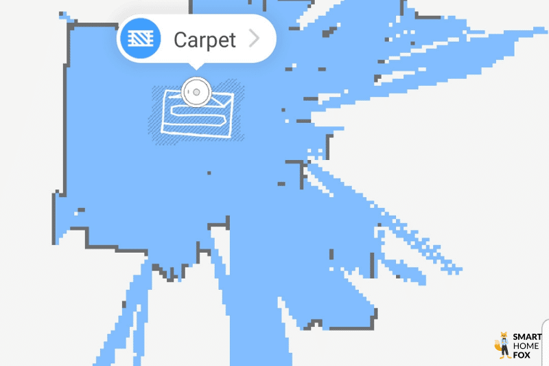 zone tapis hachuree sur application roborock s7
